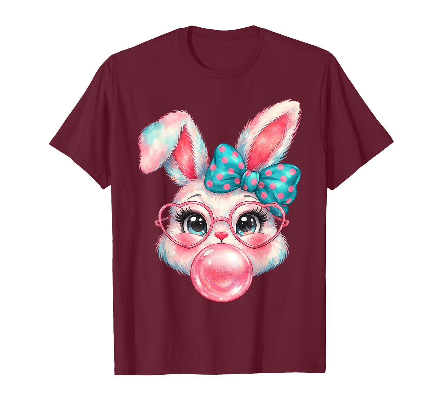 Girls Easter Cute Bunny Face Coquette Easter Kids Girl Women T-Shirt