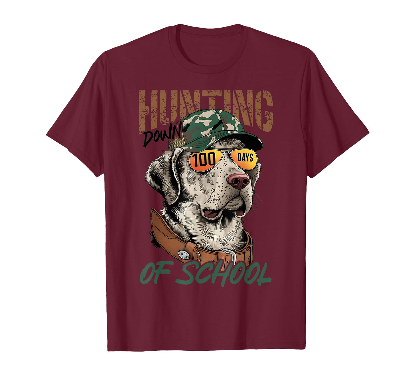 Dog Hunting 100 Days of School 100th Day Boy School T-Shirt