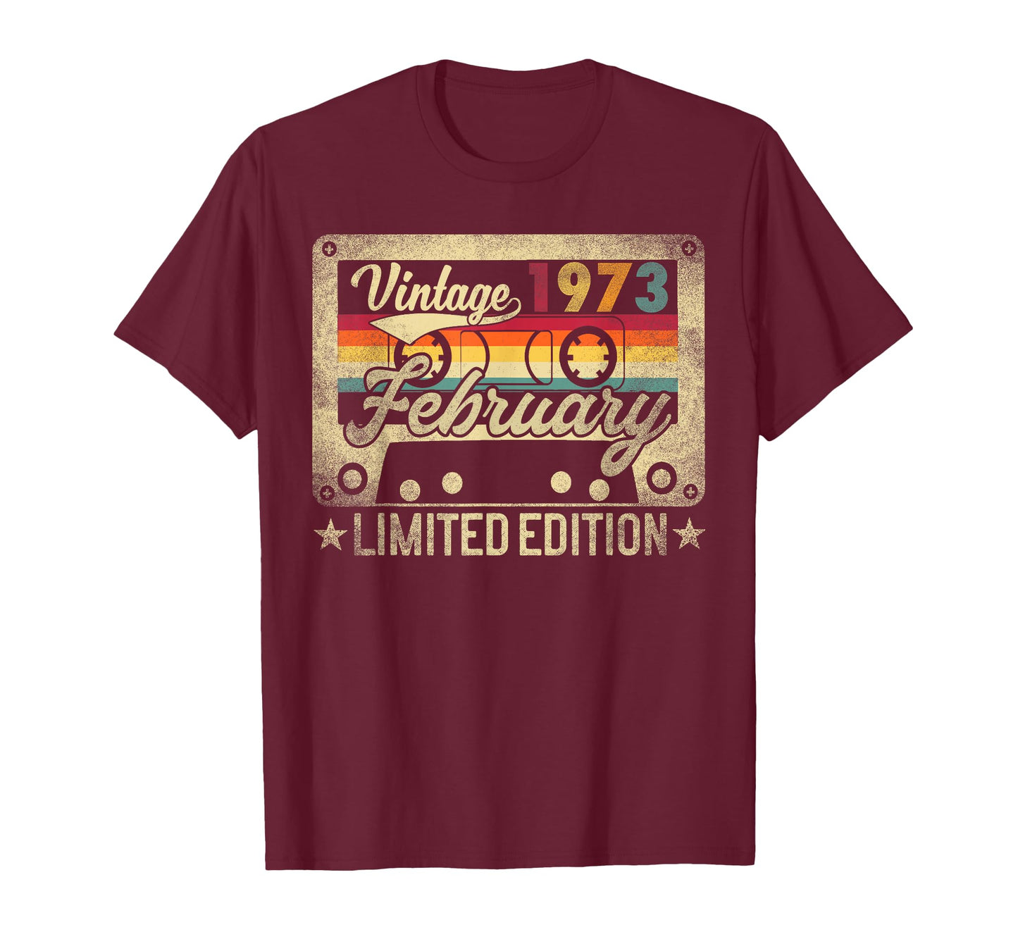 Vintage 1973 February 53 Years Old 53rd Birthday Men Women T-Shirt