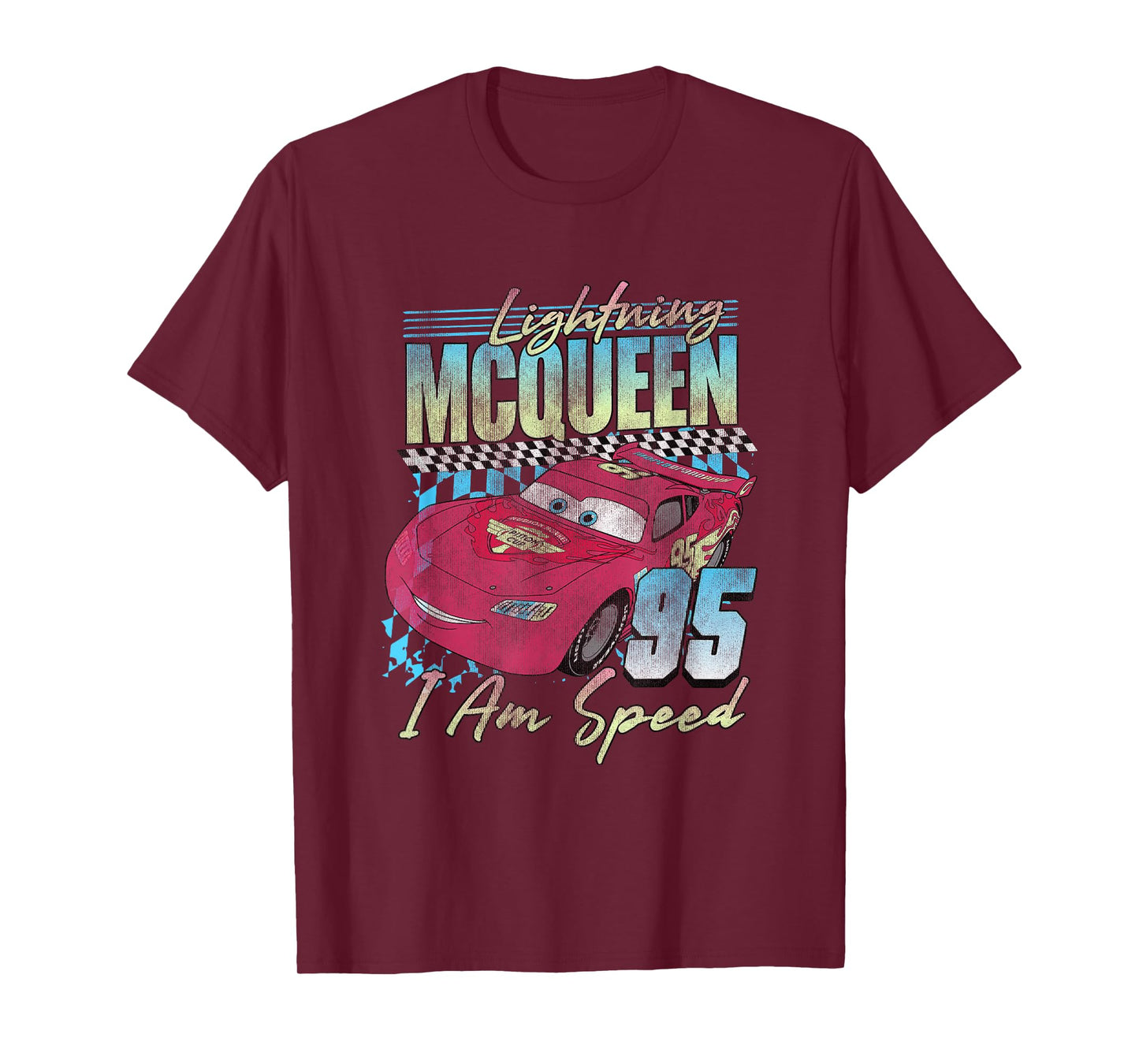 Disney Pixar Cars Lightning McQueen Retro I Am Speed T-Shirt