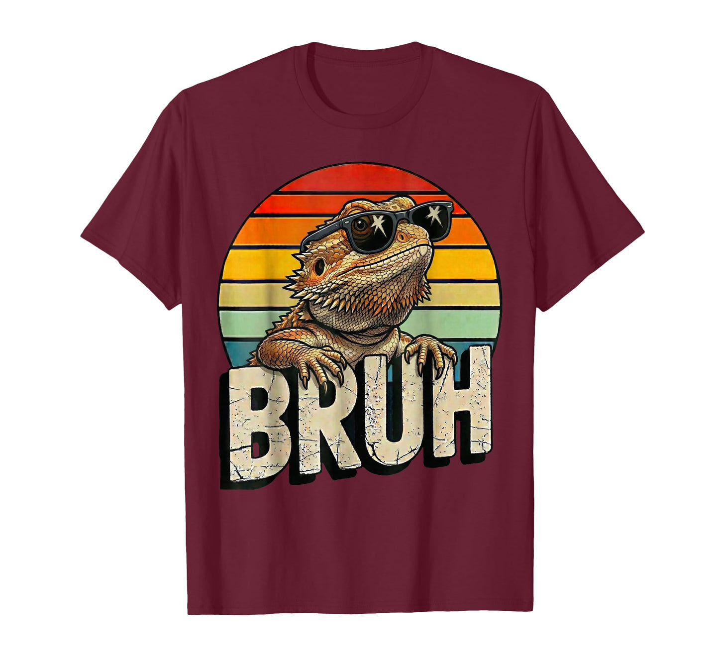 Mens Boys Bro Retro Tiny Dinosaur Bruh Bearded Dragon Lover T-Shirt
