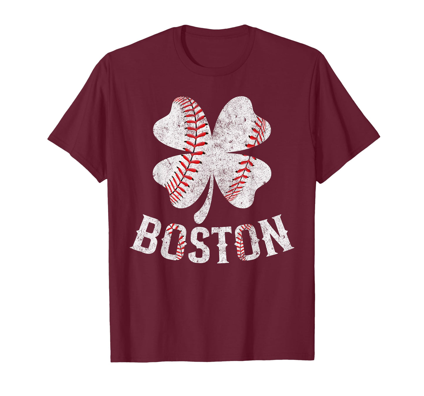 Baseball Shamrock Lucky Clover Boston St Patrick's Day T-Shirt