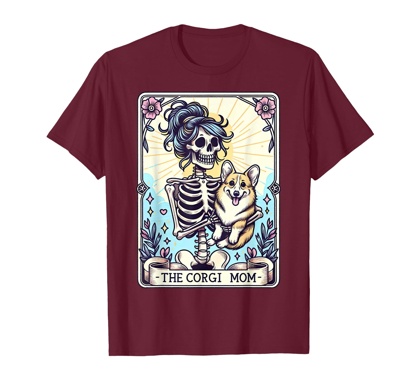 The Corgi Mom Skeleton Corgi Mama Puppy Dog Lover Women T-Shirt