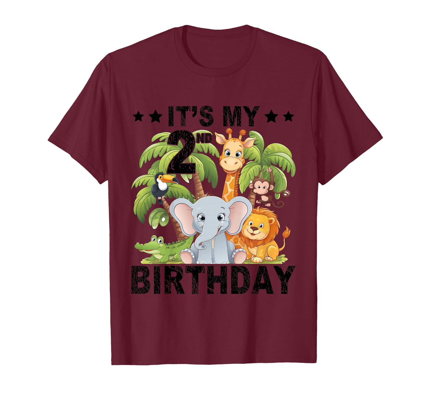 Kids It's My 2nd Birthday Zoo Safari Jungle Animals Theme Funny T-Shirt