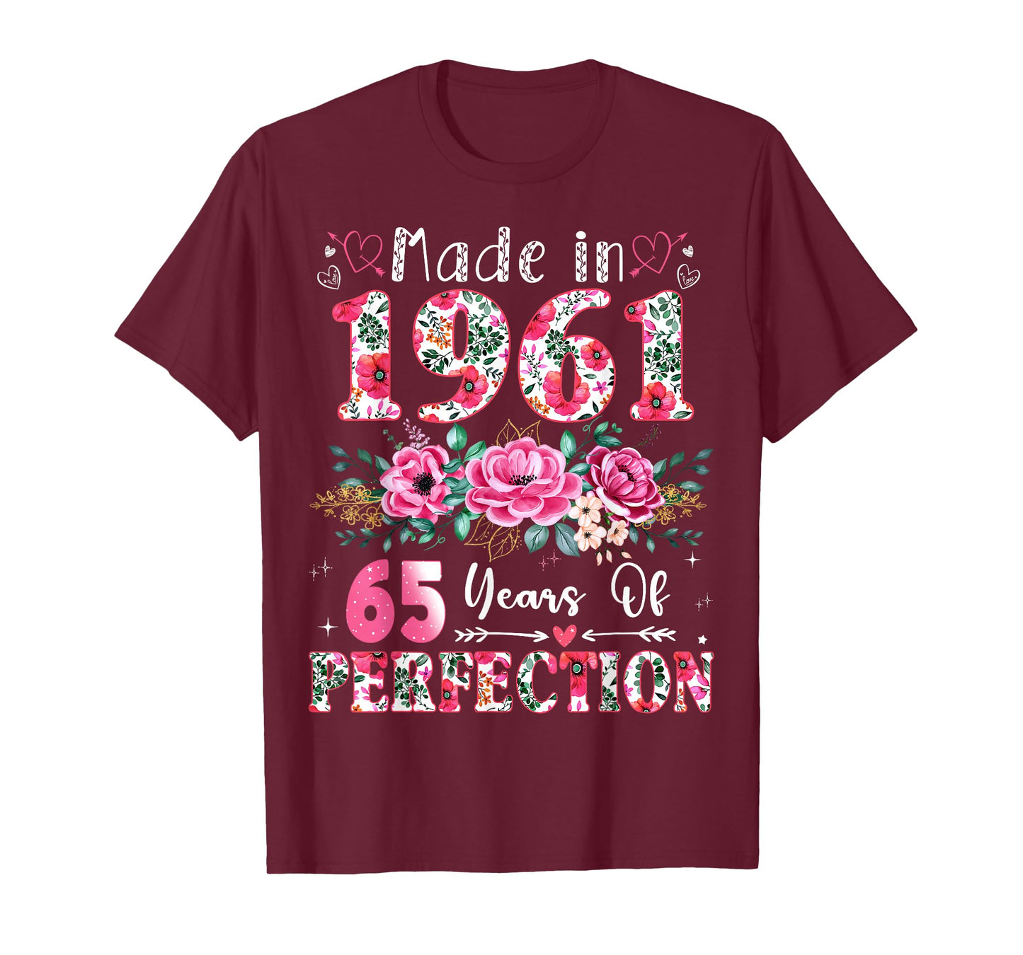 65 Year Old Made in 1961 Floral 65th Birthday Women T-Shirt