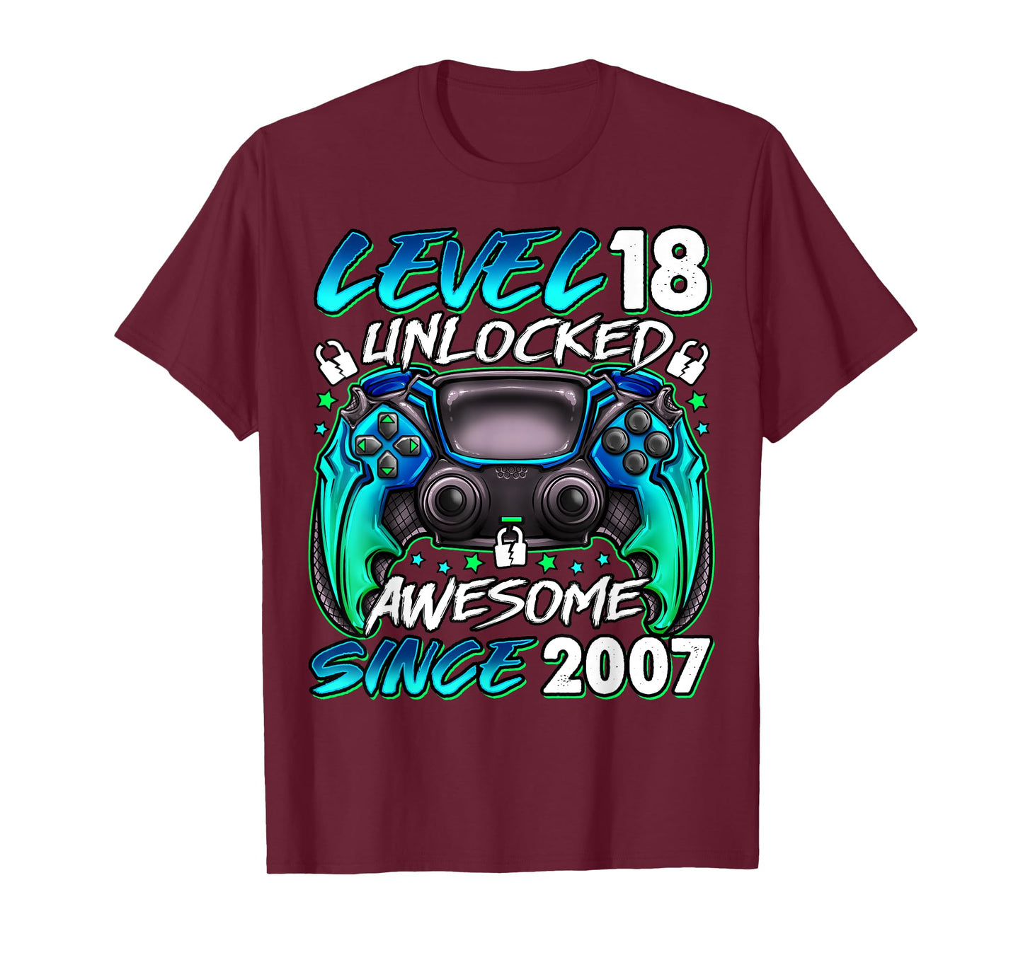 Level 18 Unlocked 18 Year Old Gifts Boys 18th Birthday Boy T-Shirt