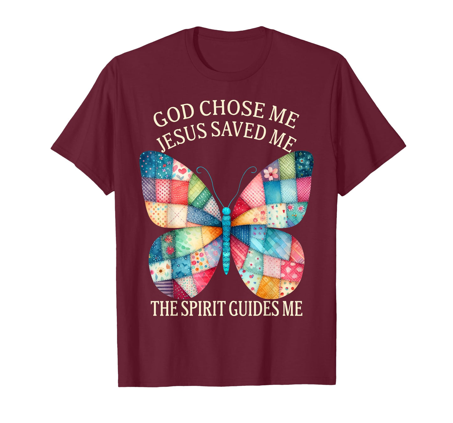 Christian Faith God Chose Me Jesus Saved Me Butterfly T-Shirt