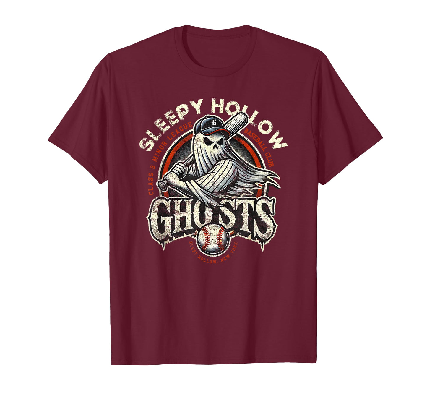 Halloween Sleepy Hollow Ghosts Minor League Baseball T-Shirt