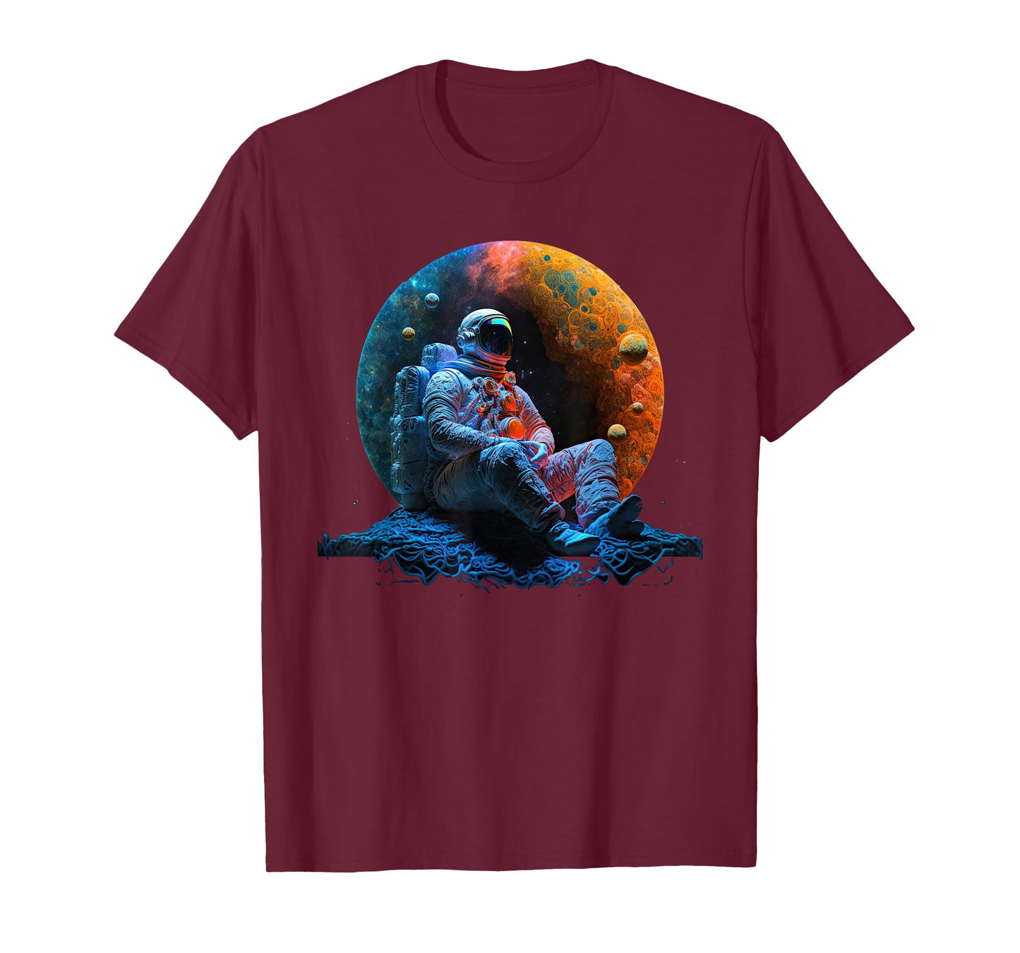Meditating Astronaut Planets Meditation Astral Travel T-Shirt