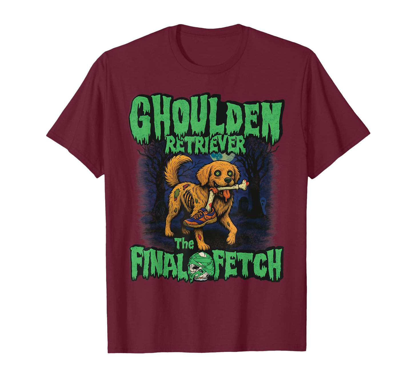 Funny Golden Retriever Zombie Halloween, Spooky Ghoulden T-Shirt