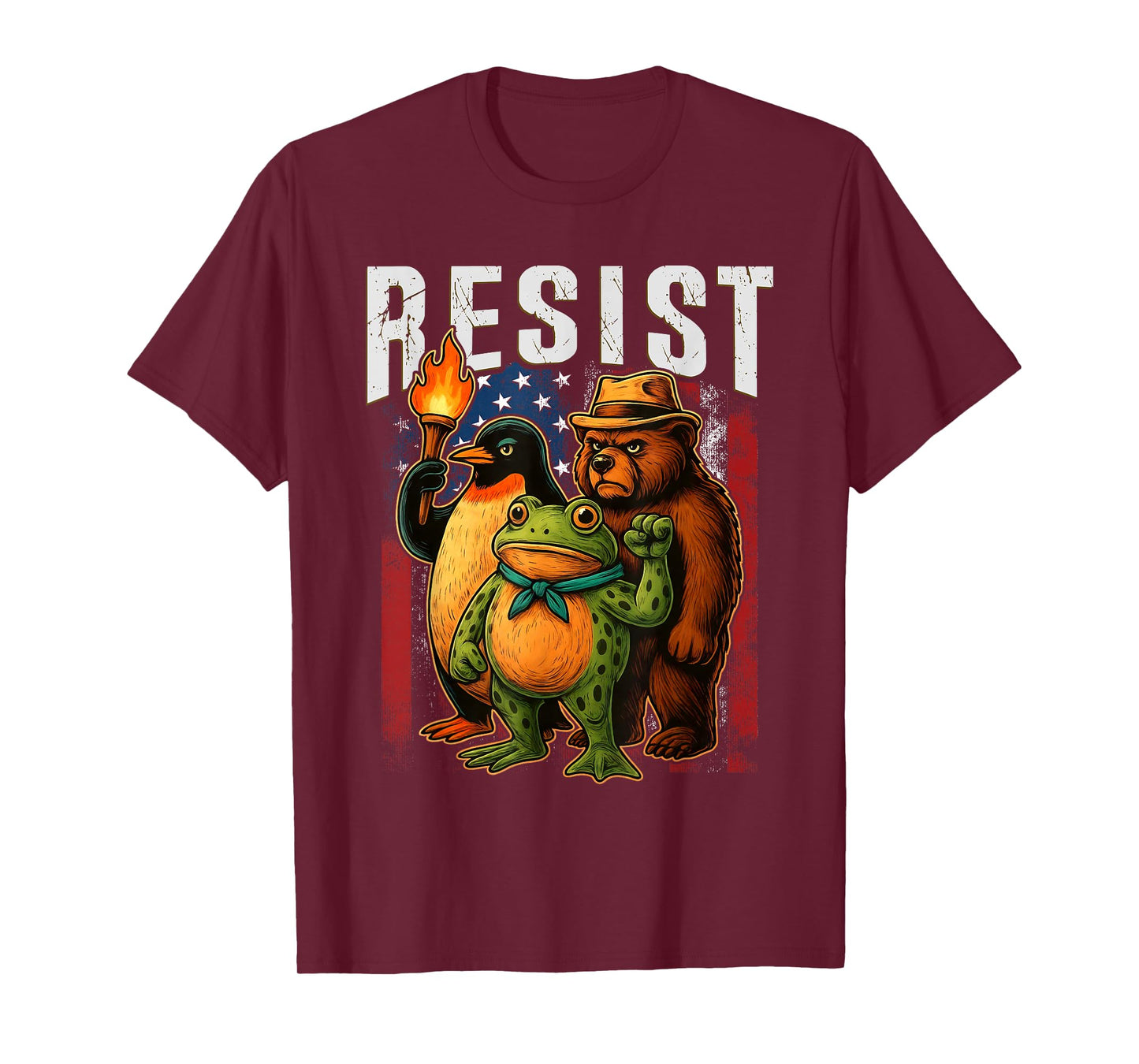 Bear Penguins and Frog Resist Protest Against Tariffs T-Shirt