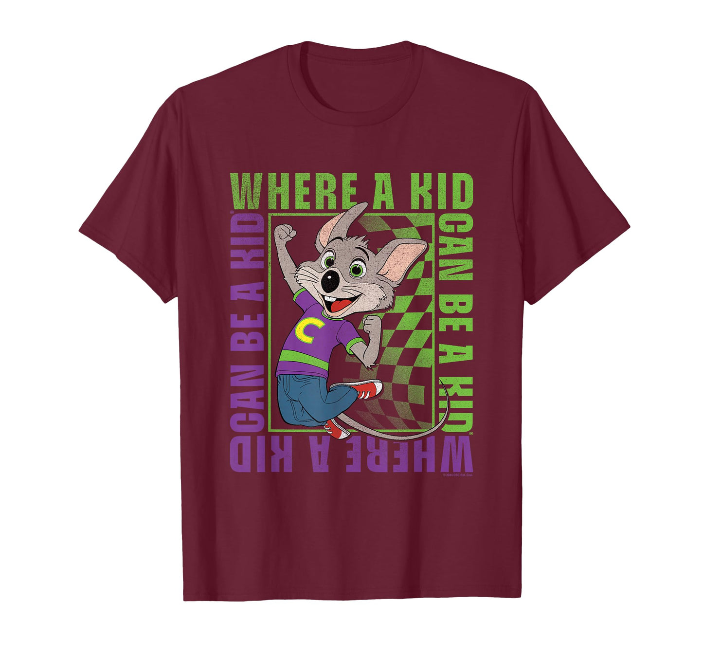 Chuck E. Cheese Where A Kid Can Be A Kid Modern Chuck Faded T-Shirt