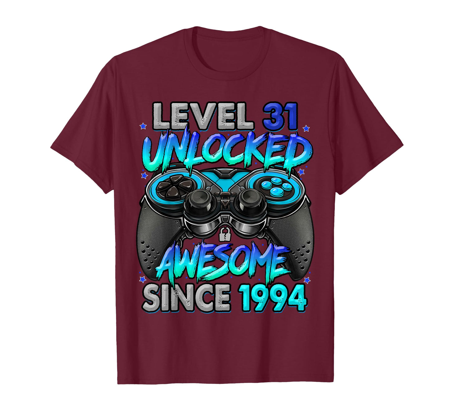 Level 31 Unlocked Awesome Since 1994 31st Birthday Gaming T-Shirt