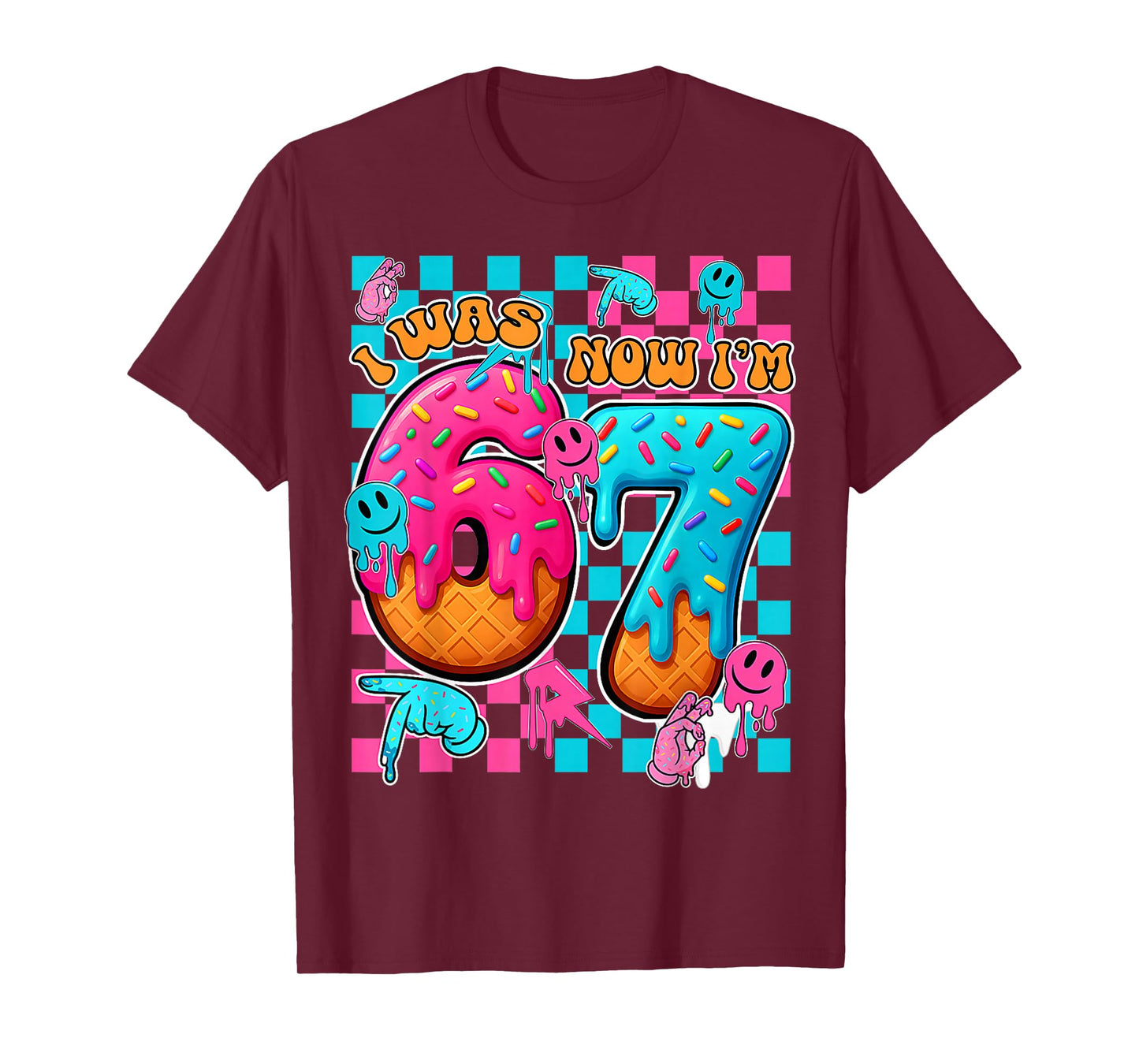 7 Year Old Birthday I was 6 Now I'm 7 67 Funny for Kids T-Shirt