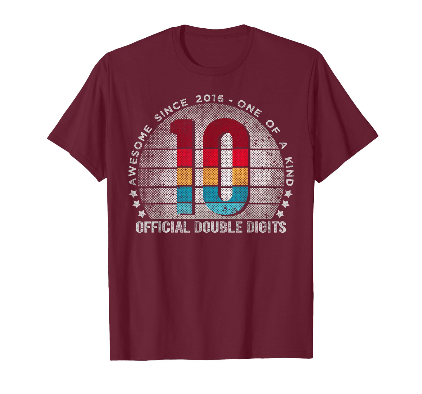 Official Double Digits 10 Year Old Gifts Vintage 2016 Boys T-Shirt