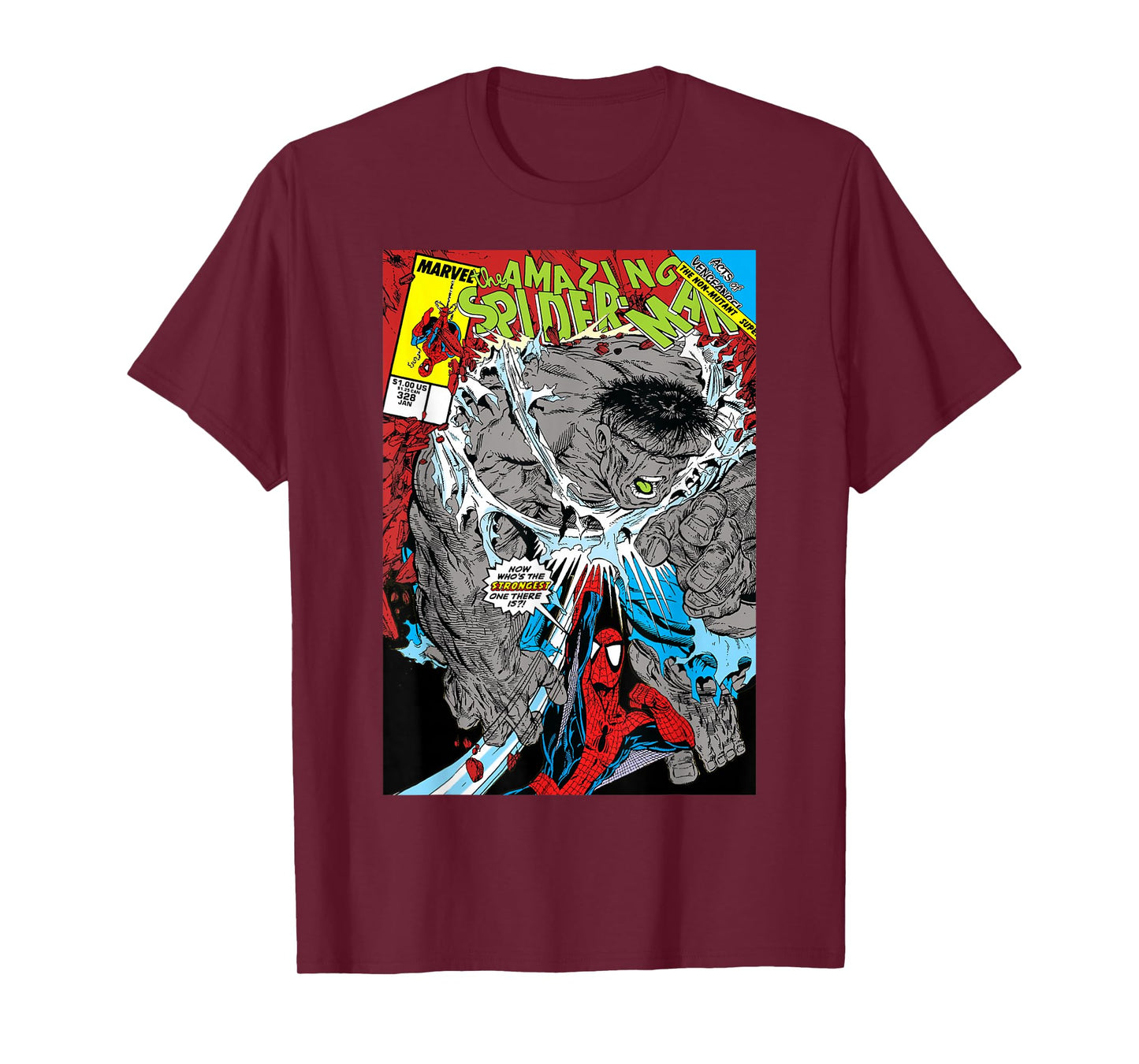 Marvel Comics Spider-Man vs. Hulk Action-Packed Artwork T-Shirt