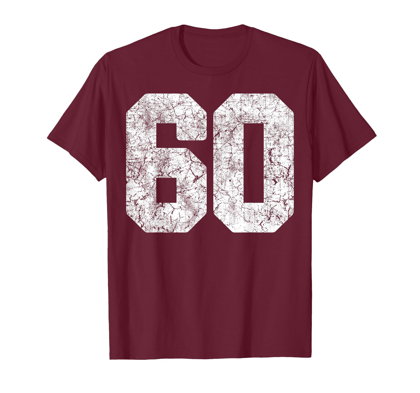Distressed White Number 60 Jersey Player Uniform #60 Grunge T-Shirt