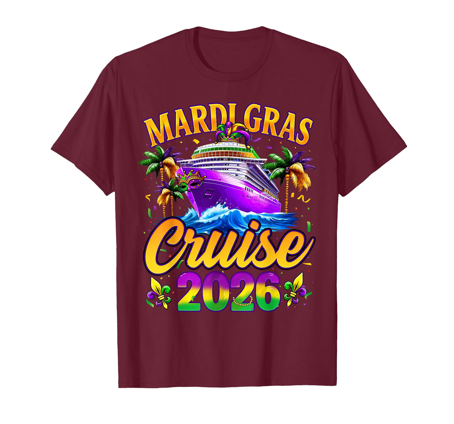 Mardi Gras Cruise 2026 Carnival New Orleans Fleur De Lis T-Shirt