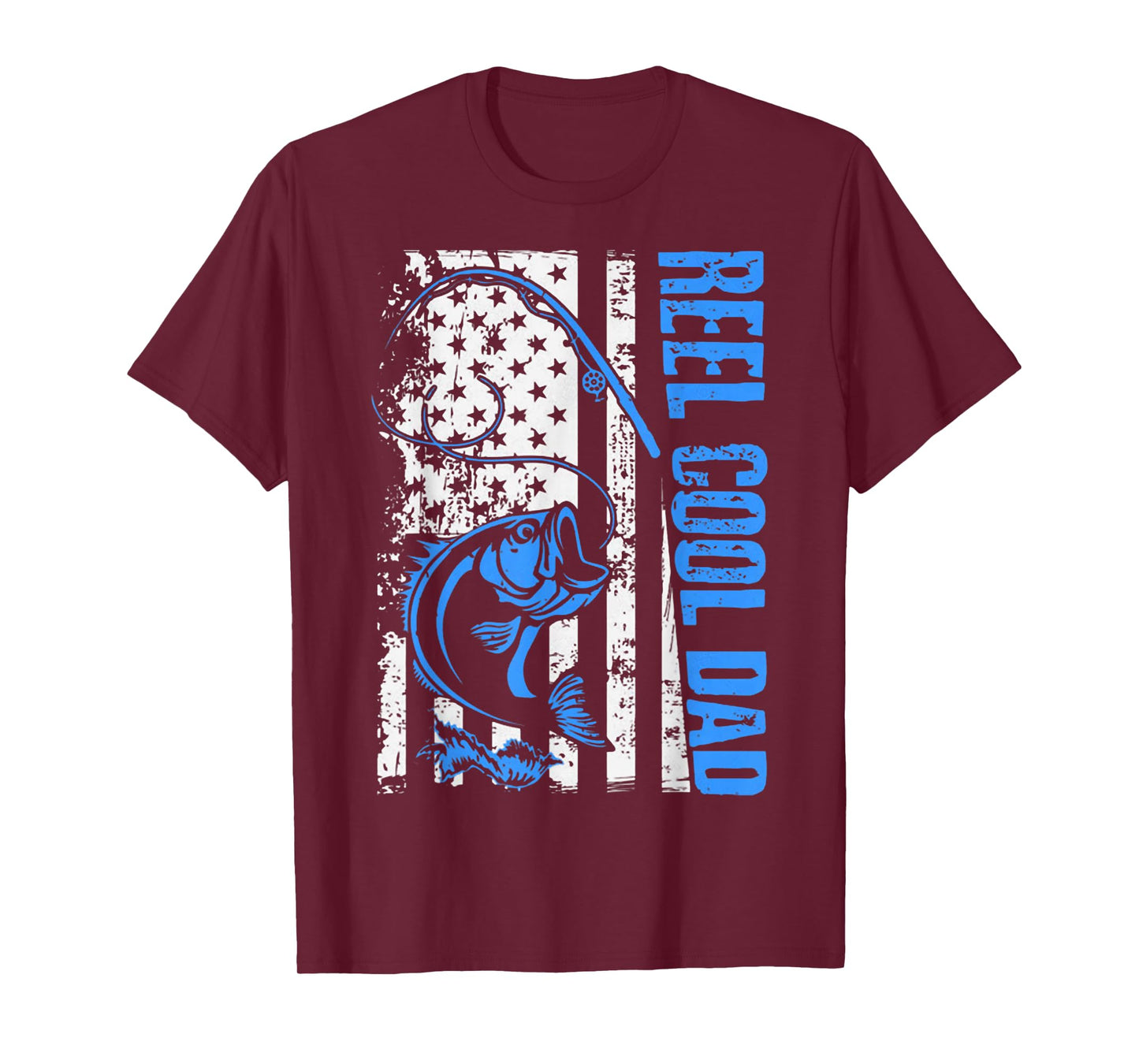 Reel Cool Papa Fishing Vintage American Flag Men's T-Shirt