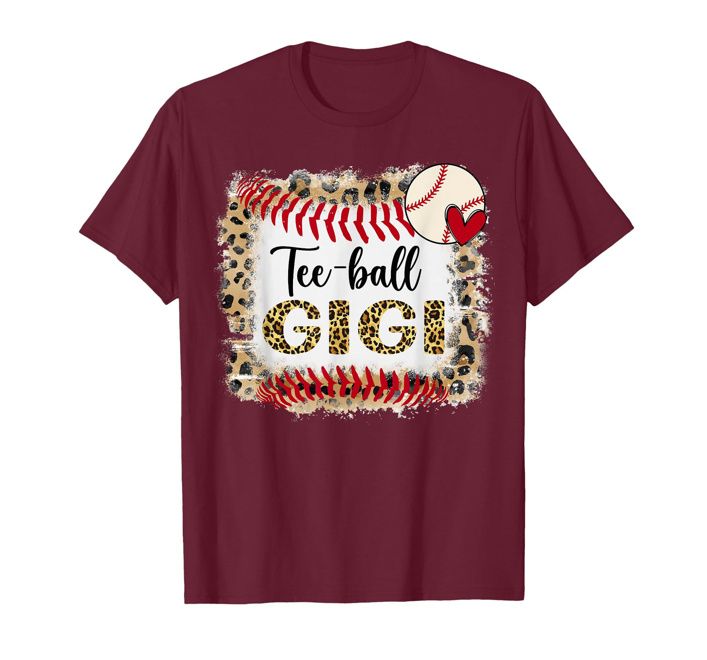 Leopard Tee-ball Gigi For Softball Player T-Shirt