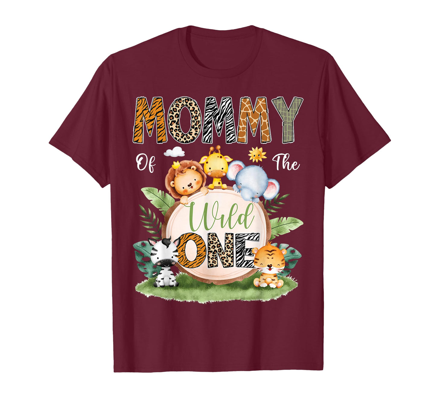 Mommy Of The Wild One 1St Birthday Kids Safari Jungle T-Shirt