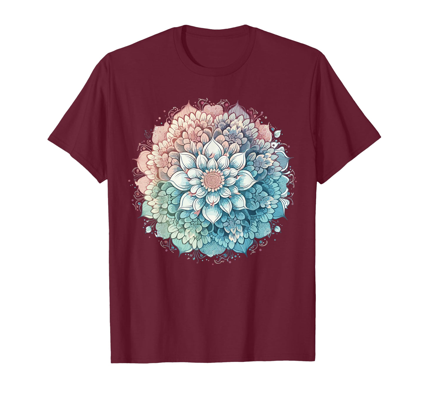Cute flower Mandala Sacred Fractal Geometry Art Good Vibe T-Shirt