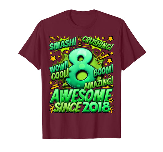 8 Year Old Gifts for Boys 8th Birthday Boy 8 Year Old Boy T-Shirt