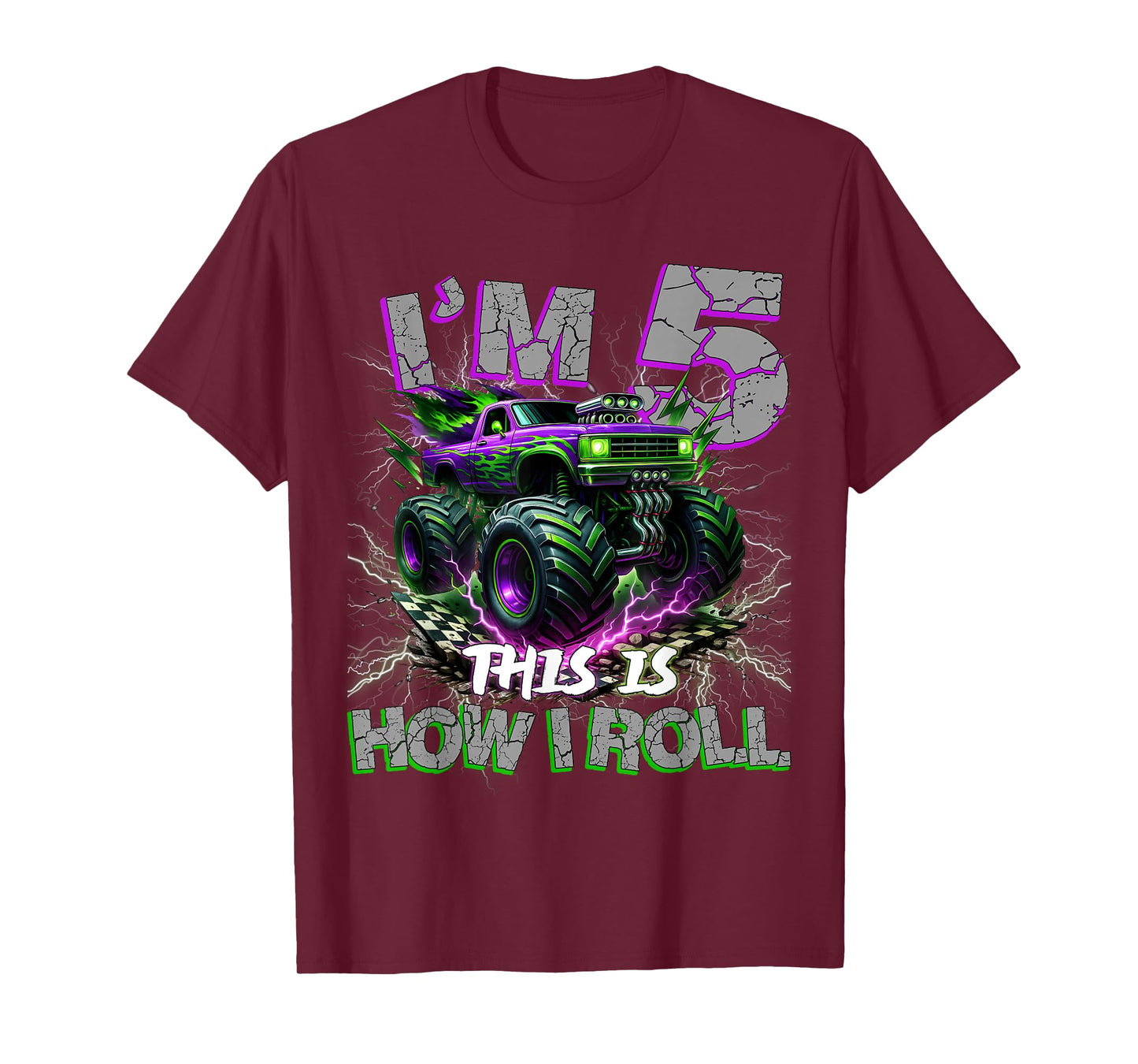 Im 5 Years Olds Monster Truck 5th Birthday Boy Gifts Outfit T-Shirt
