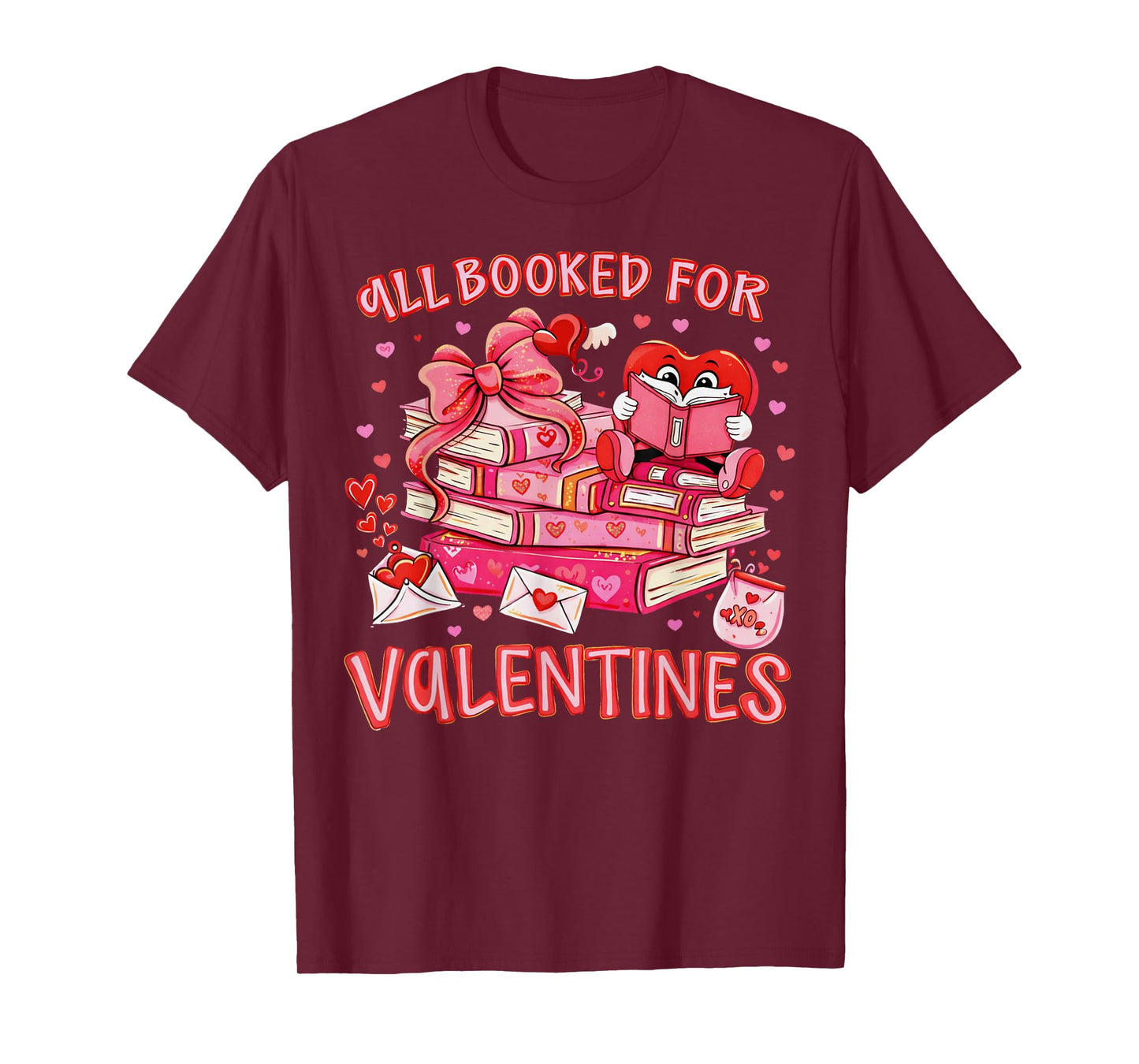 All Booked for Valentine Coquette Bow Girl Women Teacher T-Shirt