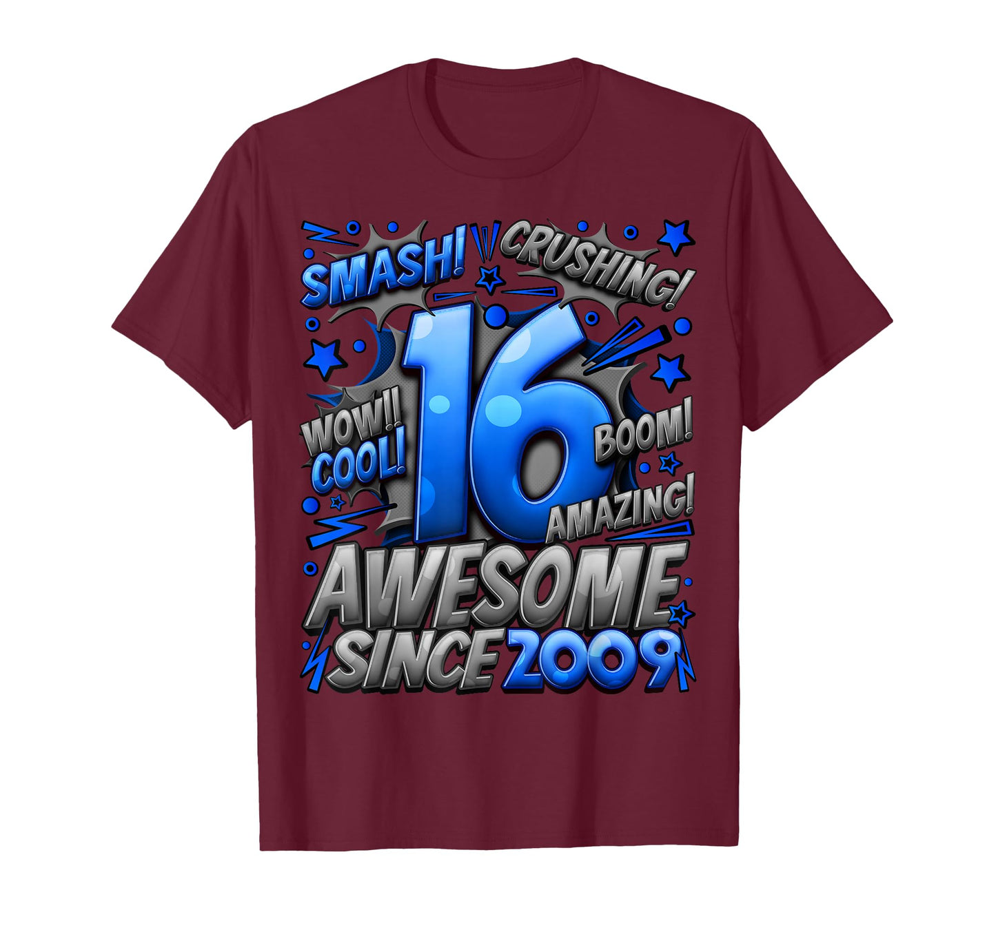 New Comic Style Birthday Gifts 2025 For Boys Unisex 16th Birthday T-Shirt Black Small