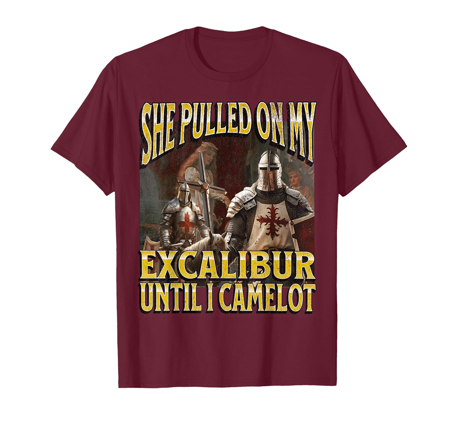 Pulled On My Excalibur Funny Offensive Knight Meme Bootleg T-Shirt