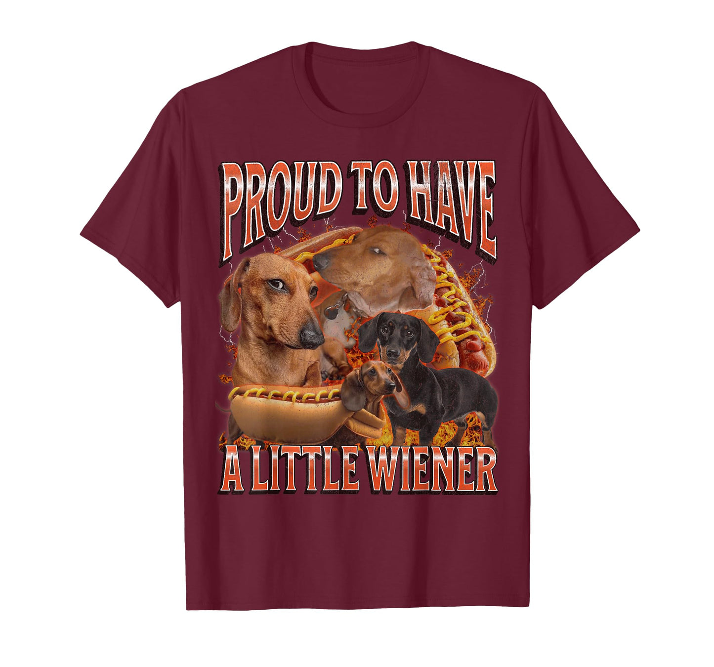 Proud To Have A Little Wiener Funny Offensive Dachshund T-Shirt