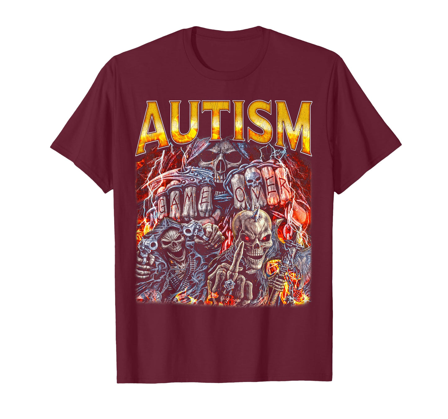 AUTISM - Edgy Skeleton Bootleg Hard Skeleton Meme T-Shirt