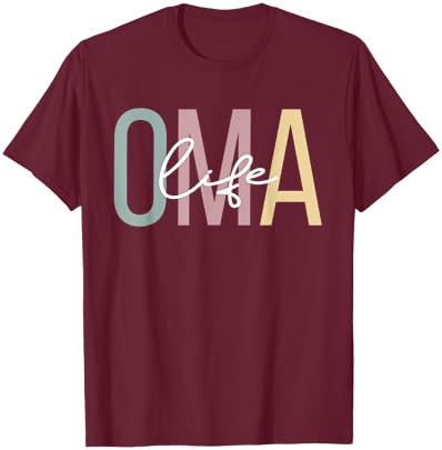 Oma Life Oma Grandma Boho Oma Grandmother T-Shirt - T-Shirt | Maroon