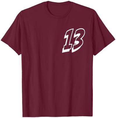Number Thirteen #13 Sports Team Uniform 13 Birthday T-Shirt - T-Shirt | Maroon
