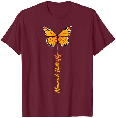 Entomology Milkweed Monarch Butterfly T-Shirt - T-Shirt | Maroon