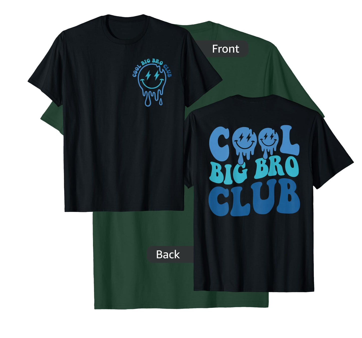 Cool Big Bro Club Retro Brother Matching Family 2 Sided T-Shirt