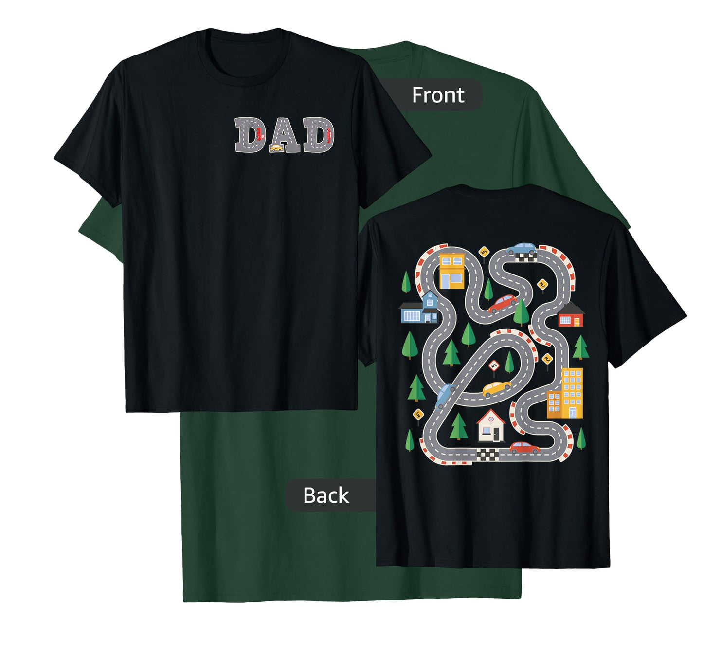 Cool Playmat Car Race Track On Back DAD Toddler (Two Side) T-Shirt
