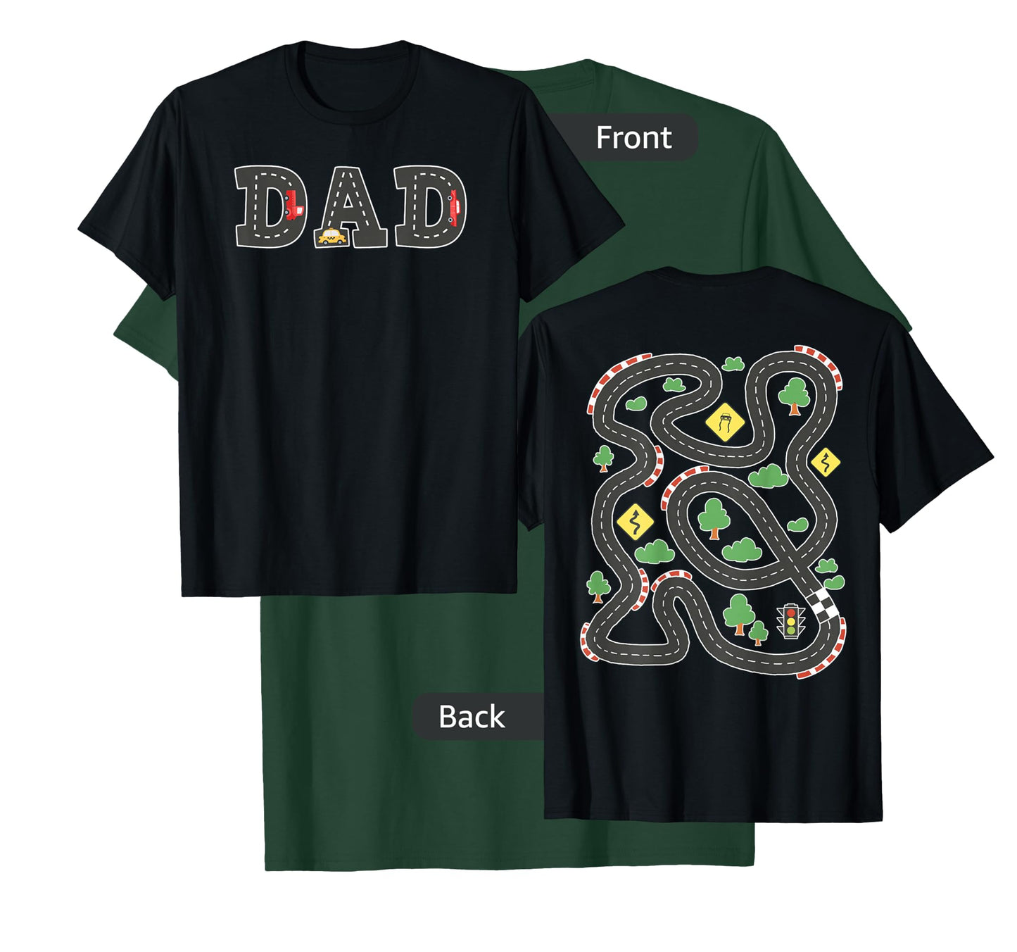 Cool Playmat Car Race Track On Back DAD Toddler (Two Side) T-Shirt