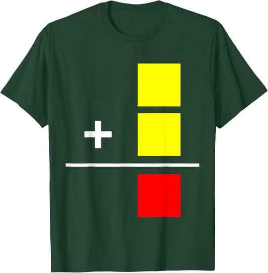 Soccer Yellow Red Card Football Referee Funny Rules Math T-Shirt - T-Shirt | Forest