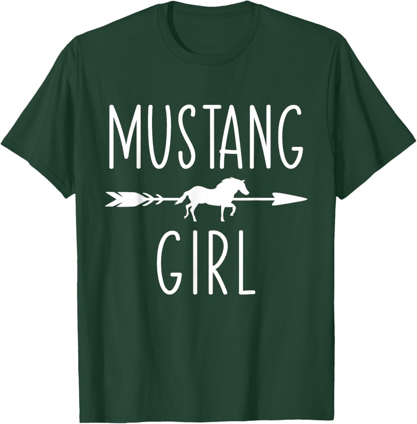 Equestrian Mustang Horse Girl Horses Lover Riding Racing T-Shirt - T-Shirt | Forest