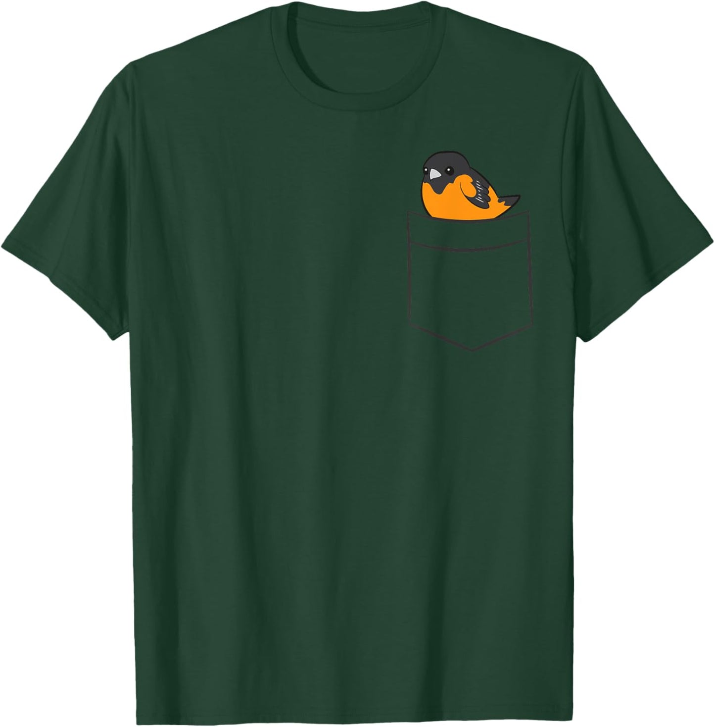 Oriole Bird In The Pocket Cute Pocket Oriole T-Shirt - T-Shirt | Forest