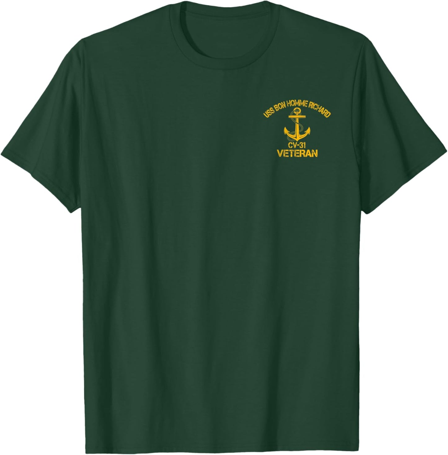 USS Bon Homme Richard CV-31 Aircraft Carrier Veteran T-Shirt - T-Shirt | Forest