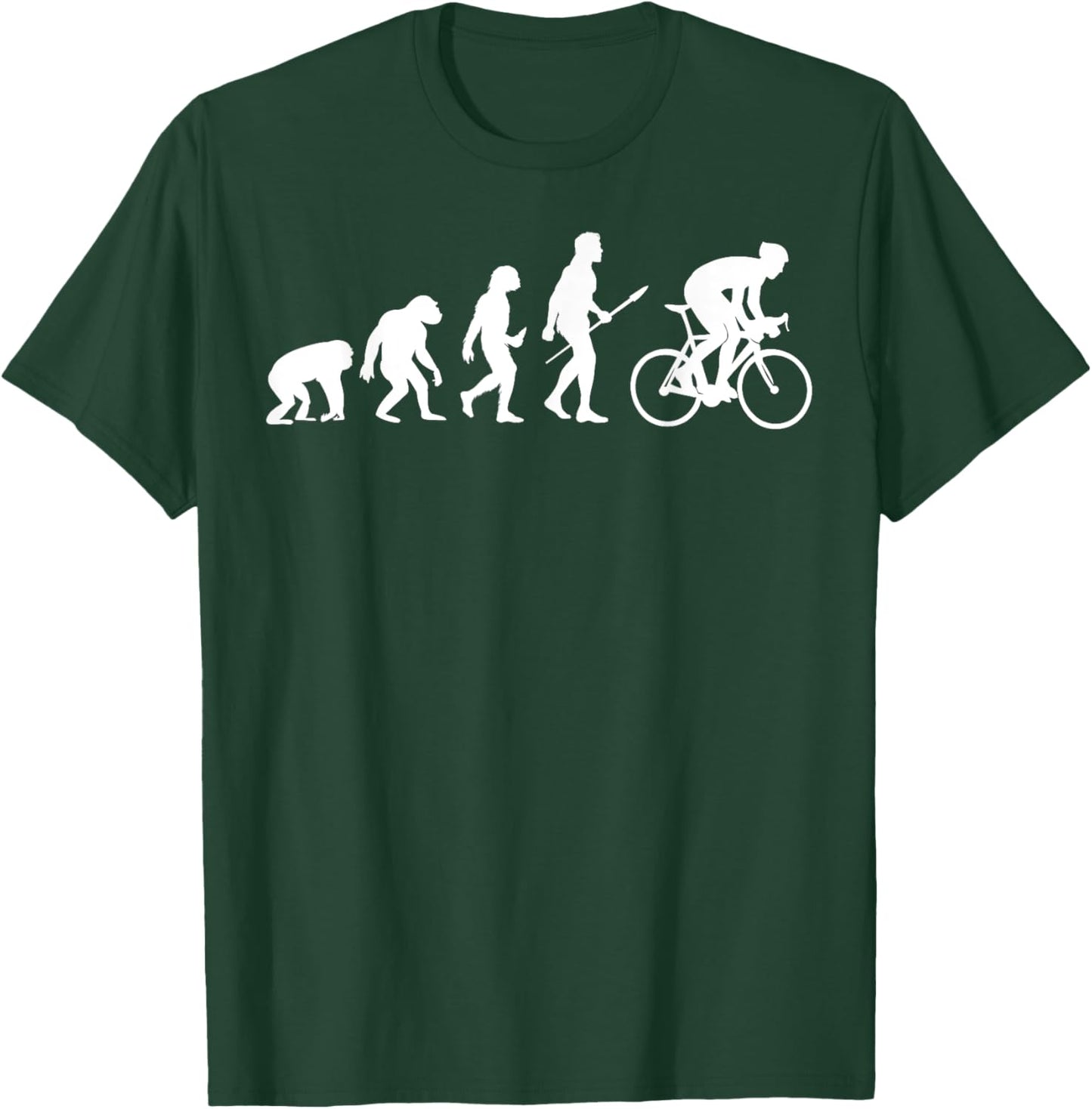 Cycling Evolution Funny Cycling Shirts Men Women Kids Biking T-Shirt - T-Shirt | Forest