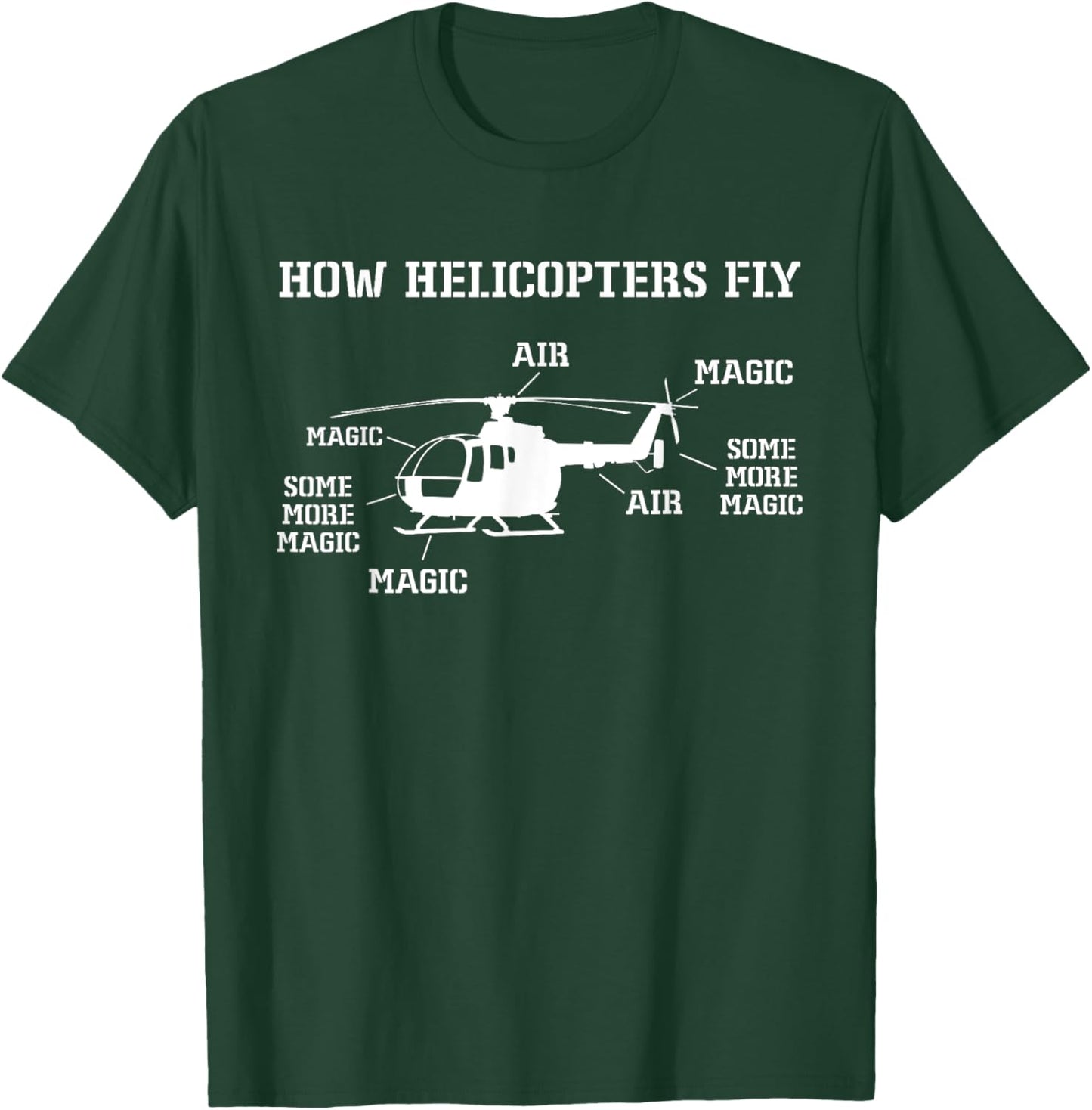How Helicopters Fly Funny Helicopter Pilot T-Shirt - T-Shirt | Forest