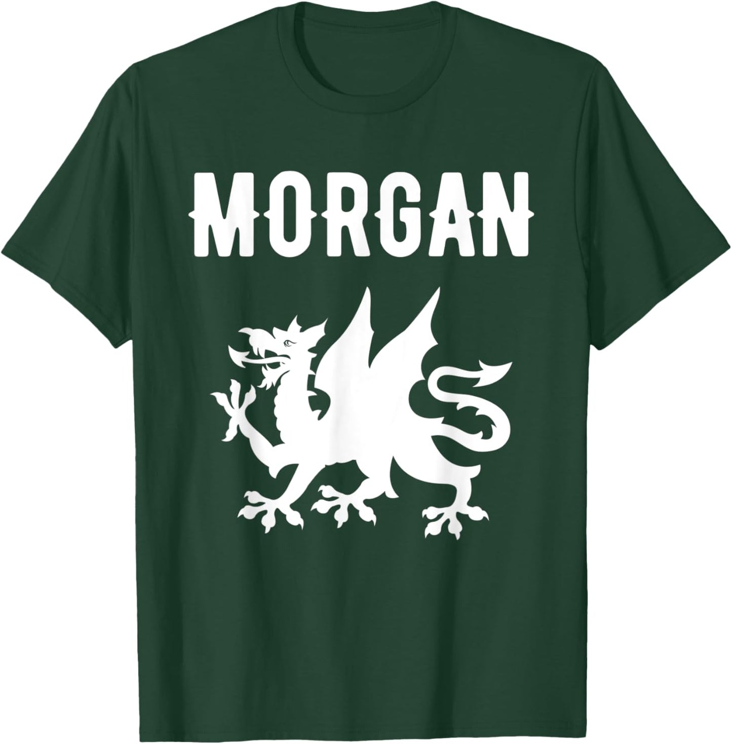 Morgan Surname Welsh Family Name Wales Heraldic Dragon T-Shirt - T-Shirt | Forest
