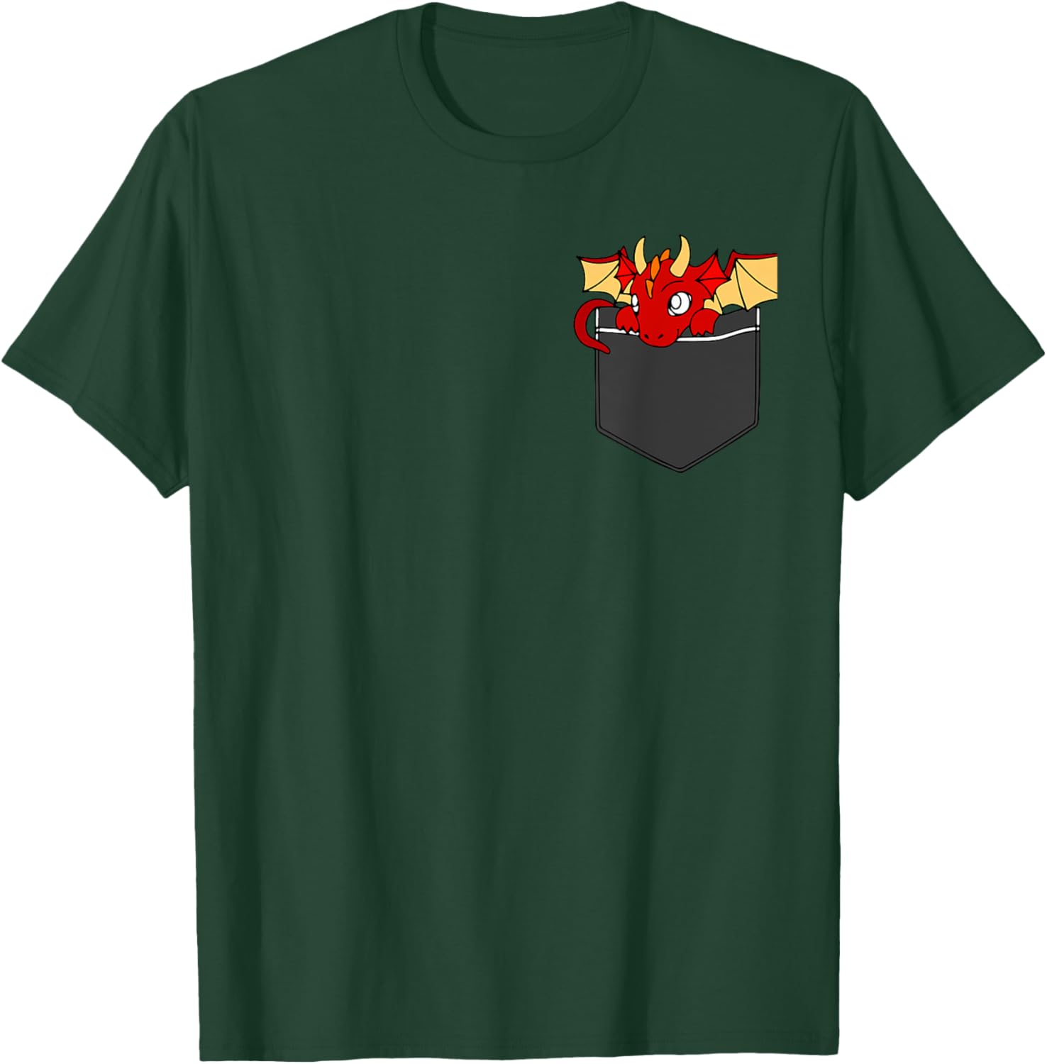 Tiny Dragon In Pocket Shirt Funny Dragon Face For Boy Girl T-Shirt - T-Shirt | Forest
