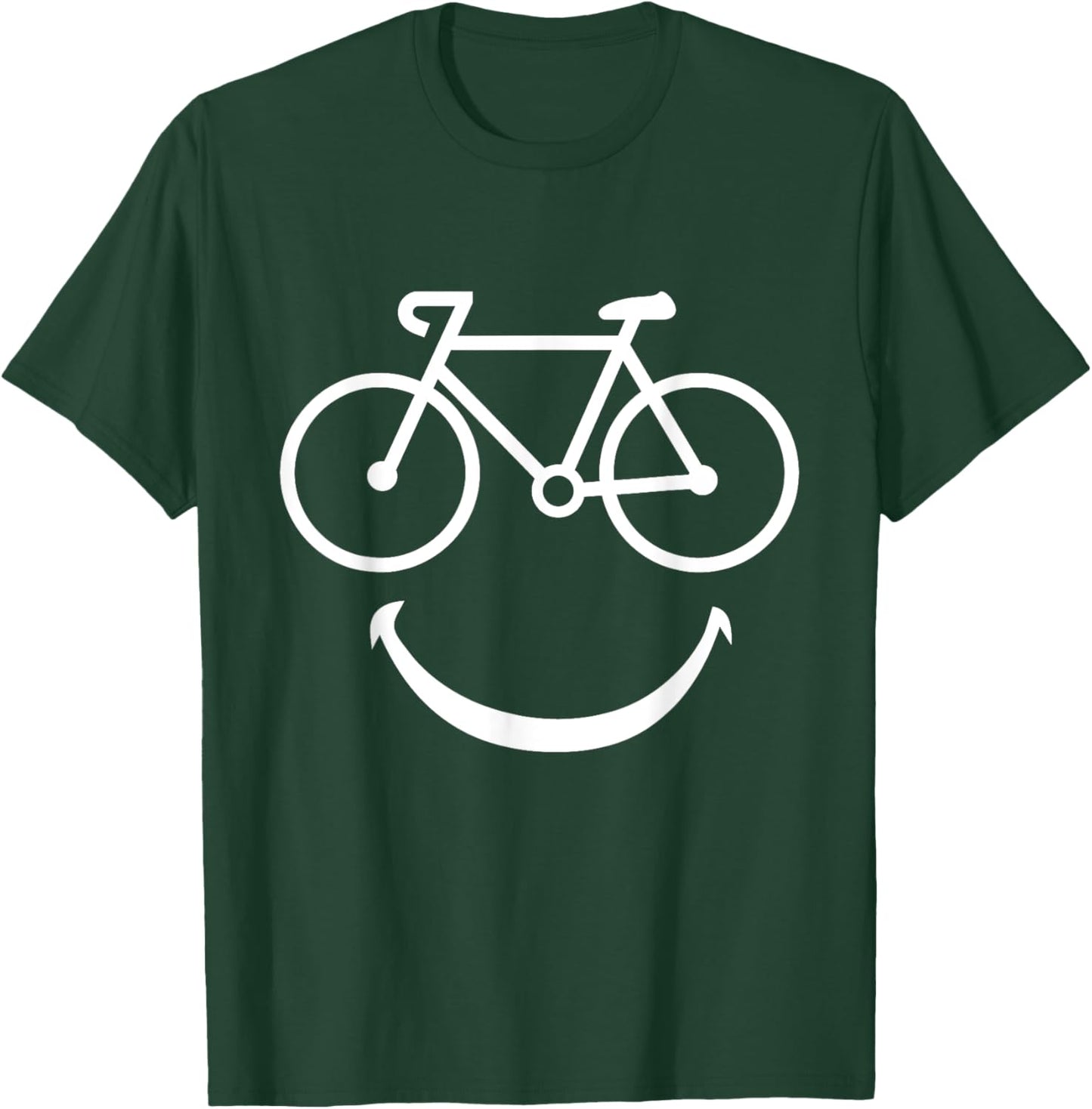 Funny Bicycle Smiling Face Biker Bicycle Smiling Face T-Shirt - T-Shirt | Forest
