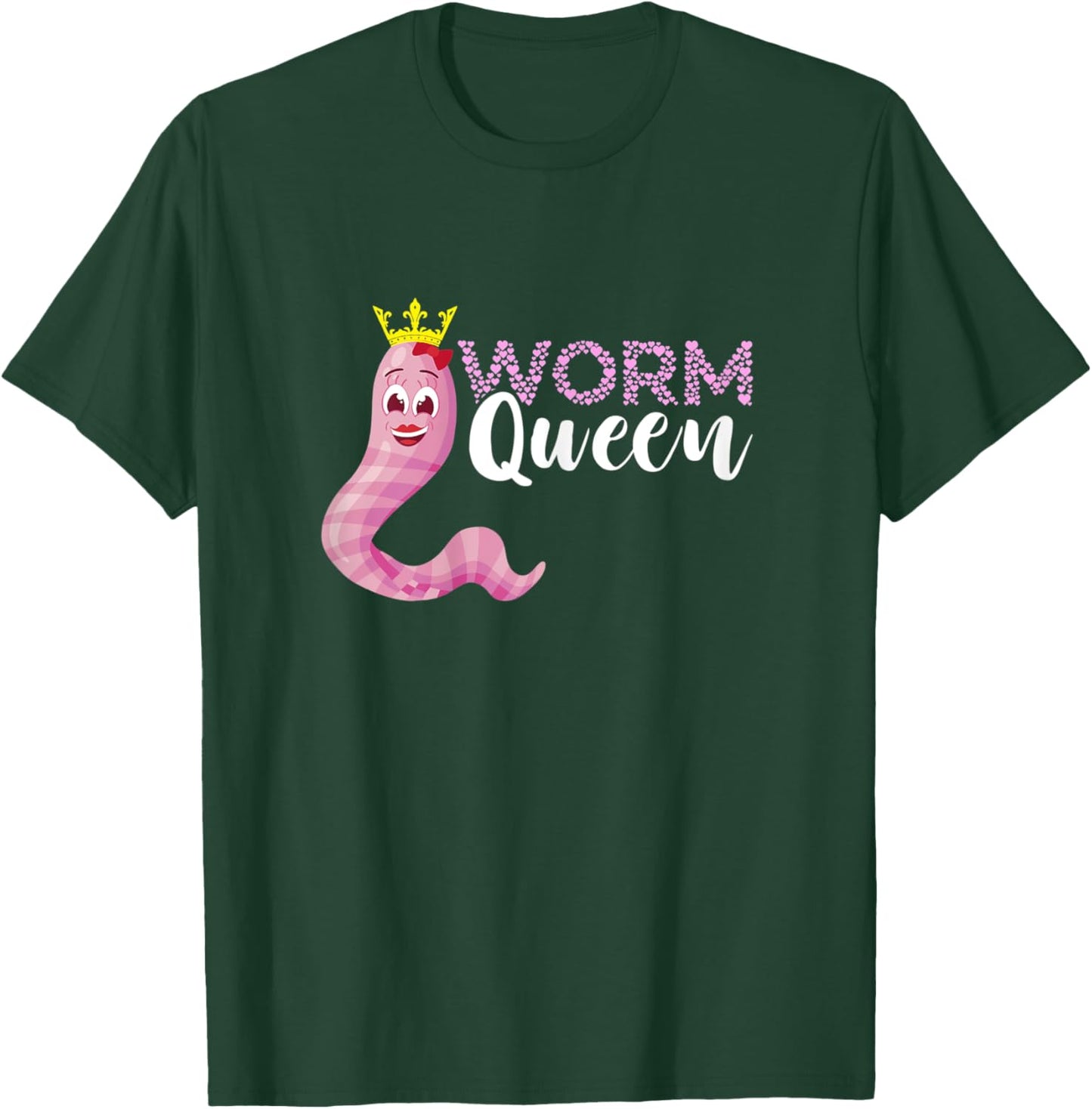 Worm Farmer Queen Crown Vermiculture Red Wiggler Worm T-Shirt - T-Shirt | Forest