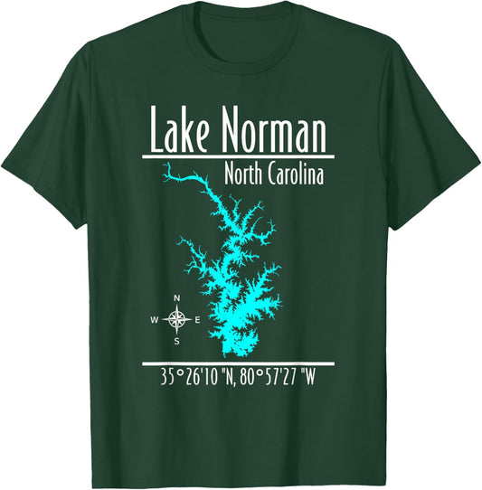 Modern Lake Norman, North Carolina T-Shirt - T-Shirt | Forest